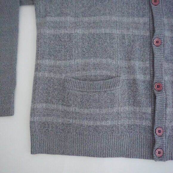 Arnold Palmer Gray Cotton Cardigan Soft Knit Old Money Minimalist Layers L - Picture 7 of 9